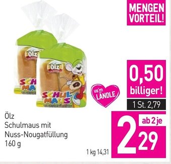 Sutterlüty Ölz Schulmaus mit Nuss-Nougatfüllung 160 g Angebot