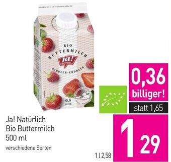 Sutterlüty Ja! Natürlich Bio Buttermilch 500 ml Angebot