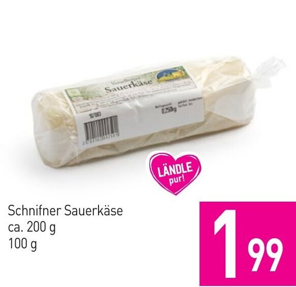 Sutterlüty Schnifner Sauerkäse ca. 200 g 100 g Angebot