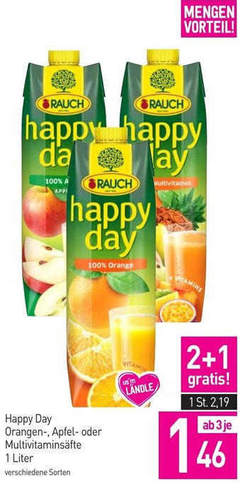 Sutterlüty Happy Day Orangen-, Apfel- oder Multivitaminsäfte 1 Liter Angebot