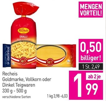 Sutterlüty Recheis Goldmarke, Vollkorn oder Dinkel Teigwaren 330 g- 500 g Angebot