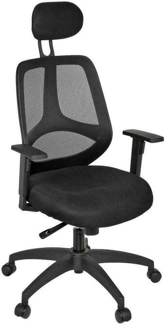 Drehstuhl deluxe mit armlehnen, kopfstütze und wippfunktion