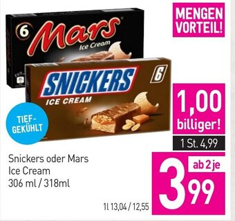 Sutterlüty Snickers oder Mars Ice Cream 306 ml/318ml Angebot