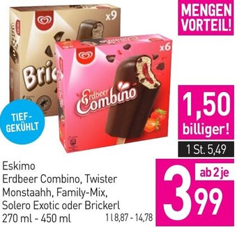 Sutterlüty Eskimo Erdbeer Combino, Twister Monstaahh, Family-Mix, Solero Exotic oder Brickerl 270 ml - 450 ml Angebot