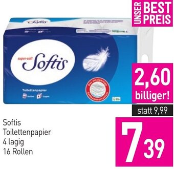 Sutterlüty Softis Toilettenpapier 4 lagig 16 Rollen Angebot