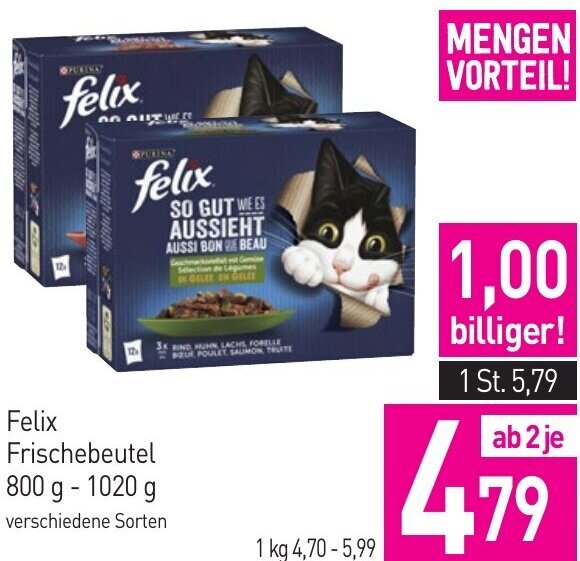 Sutterlüty felix Frischebeutel 800 g - 1020 g Angebot