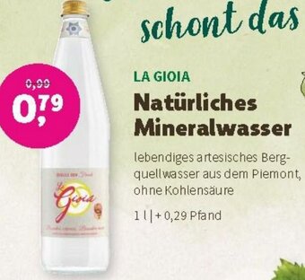 Denn's Biomarkt LA GIOIA Natürliches Mineralwasser 1 L Angebot
