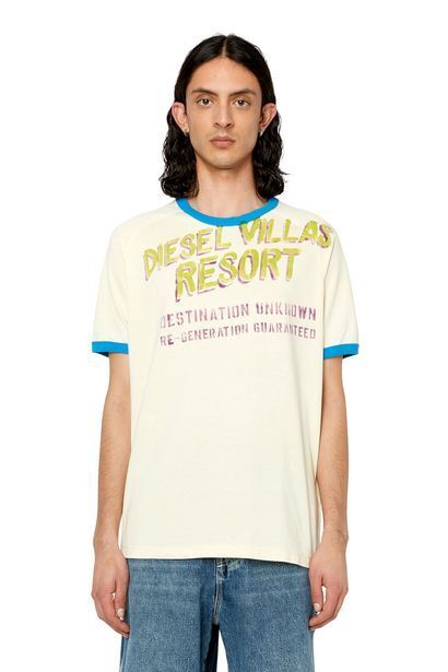 Diesel T-shirt mit von hand schabloniertem print Angebot