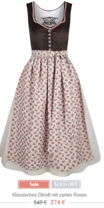 Klassisches Dirndl Mit Zarten Rosen