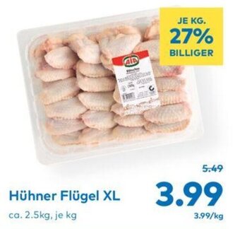 T&G Hühner Flügel XL ca. 2.5kg, je kg Angebot