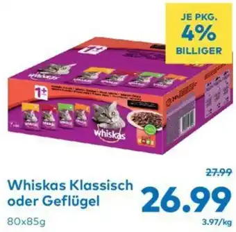 T&G Whiskas Klassisch oder Geflügel 80x85g Angebot