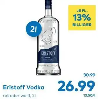 T&G Eristoff Vodka rot oder weiß, 2L Angebot