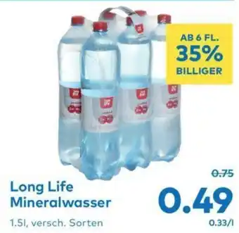T&G Long Life Mineralwasser 1.5L, versch. Sorten Angebot