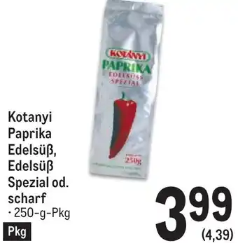 Metro Kotanyi Paprika Edelsüß, Edelsüß Spezial od. scharf • 250-g-Pkg Angebot