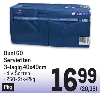 Metro Duni GO Servietten 3-lagig 40x40cm Angebot
