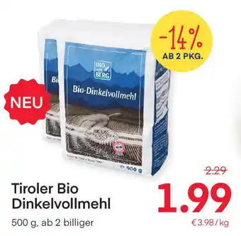 MPreis Tiroler Bio Dinkelvollmehl 500g Angebot