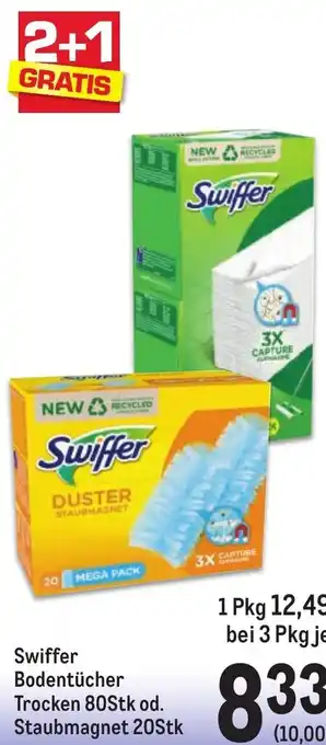 Metro Swiffer Bodentücher Trocken 80Stk od. Staubmagnet 20Stk Angebot