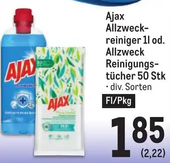 Metro Ajax Allzweck-reiniger 11 od. Allzweck Reinigungs-tücher 50 Stk div. Sorten Angebot