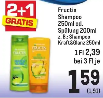 Metro Fructis Shampoo 250ml od. Spülung 200ml z. B.: Shampoo Kraft&Glanz 250ml Angebot