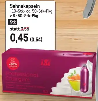 Metro Sahnekapseln 10-Stk- od. 50-Stk-Pkg z.B.: 50-Stk-Pkg Angebot