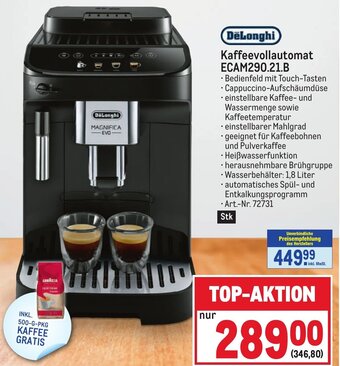 Metro DeLonghi Kaffeevollautomat ECAM290.21.B Angebot