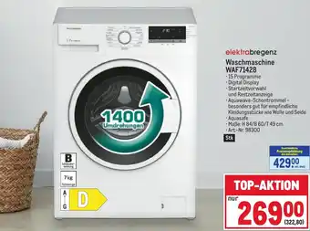 Metro elektrabregenz Waschmaschine WAF71428 • Maße: H 84/B 60/T 49 cm Art.-Nr. 98300 Angebot