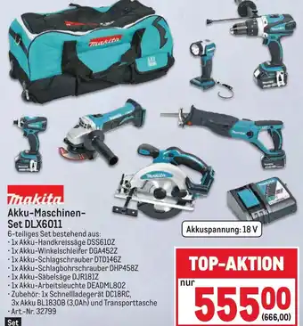 Metro Makita Akku-Maschinen- Set DLX6011 Angebot