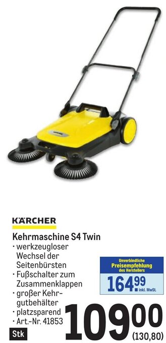 Metro KÄRCHER Kehrmaschine S4 Twin Angebot