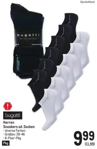 Metro bugatti Herren Sneakers od. Socken 6-Paar-Pkg Pkg Angebot