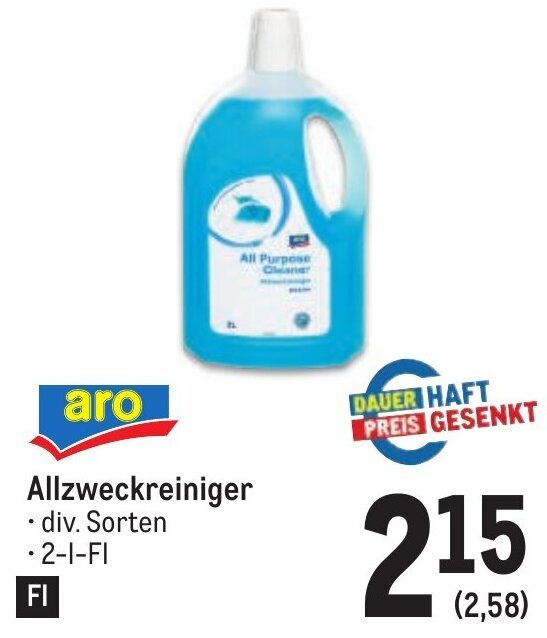 Metro Allzweckreiniger div. Sorten 2-l-Fl Angebot