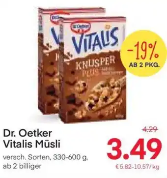 MPreis Dr. Oetker Vitalis Müsli versch. Sorten, 330-600 g Angebot