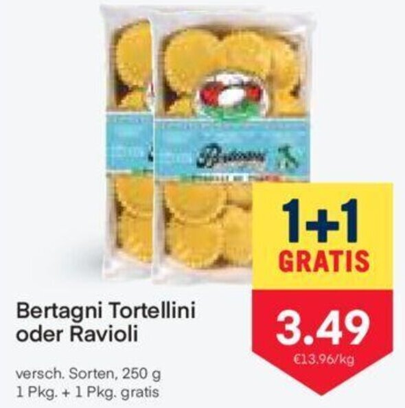 MPreis Bertagni Tortellini oder Ravioli versch. Sorten, 250 g Angebot