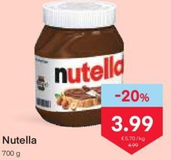 MPreis Nutella 700 g Angebot