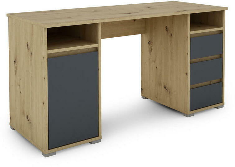 XXXLutz Schreibtisch 138/55/75 cm in anthrazit, eichefarben Angebot