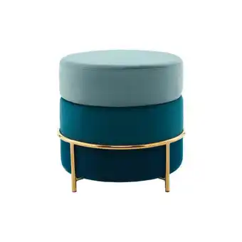XXXLutz Hocker in metall, textil, holzwerkstoff blau, goldfarben Angebot