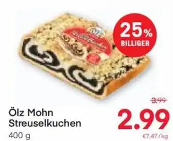 MPreis Ölz Mohn Streuselkuchen 400 g Angebot