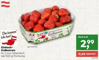 ADEG Einkoch-Erdbeeren KL I, aus Österreich per 500 g Packung Angebot