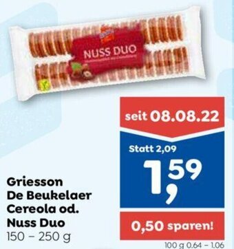 ADEG Griesson De Beukelaer Cereola od. Nuss Duo 150-250 g Angebot