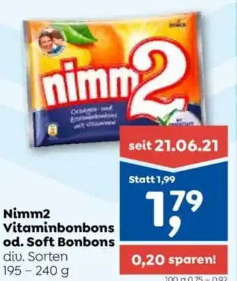 ADEG Nimm2 Vitaminbonbons od. Soft Bonbons div. Sorten 195 - 240 g Angebot