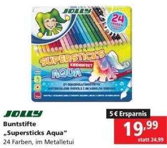 Pagro Diskont JOLLY Buntstifte ,,Supersticks Aqua" 24 Farben, im Metalletui Angebot