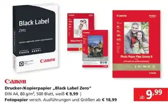 Pagro Diskont Canon Drucker-/Kopierpapier ,,Black Label Zero" DIN A4, 80 g/m², 500 Blatt Angebot