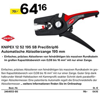 Conrad KNIPEX 12 52 195 SB PreciStrip16 Automatische Abisolierzange 195 mm Angebot