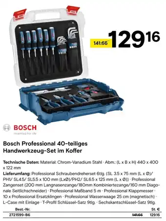 Conrad Bosch Professional 40-teiliges Handwerkzeug-Set im Koffer Angebot