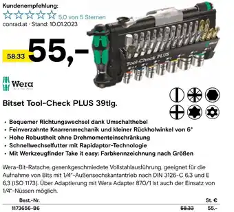 Conrad Wera Bitset Tool-Check PLUS 39tlg. Angebot