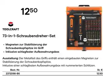 Conrad TOOLCRAFT 73-in-1-Schraubendreher-Set Angebot
