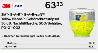 Conrad 3M™ E-A-R™M E-A-R-soft™ Yellow Neons™M Gehörschutzstöpsel, 36 dB, Nachfüllflasche, 500/Behälter, PD-01-002 Angebot