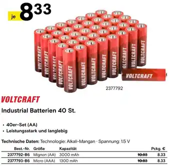 Conrad VOLTCRAFT Industrial Batterien 40 St. Angebot