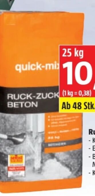Bauhaus Ruck-zuck beton Angebot