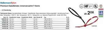 Conrad HellermannTyton Premium Kabelbinder, innenverzahnt T-Serie Angebot