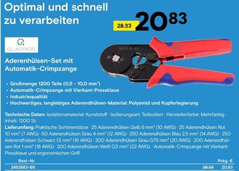 Conrad QUADRIOS Aderenhülsen-Set mit Automatik-Crimpzange Angebot